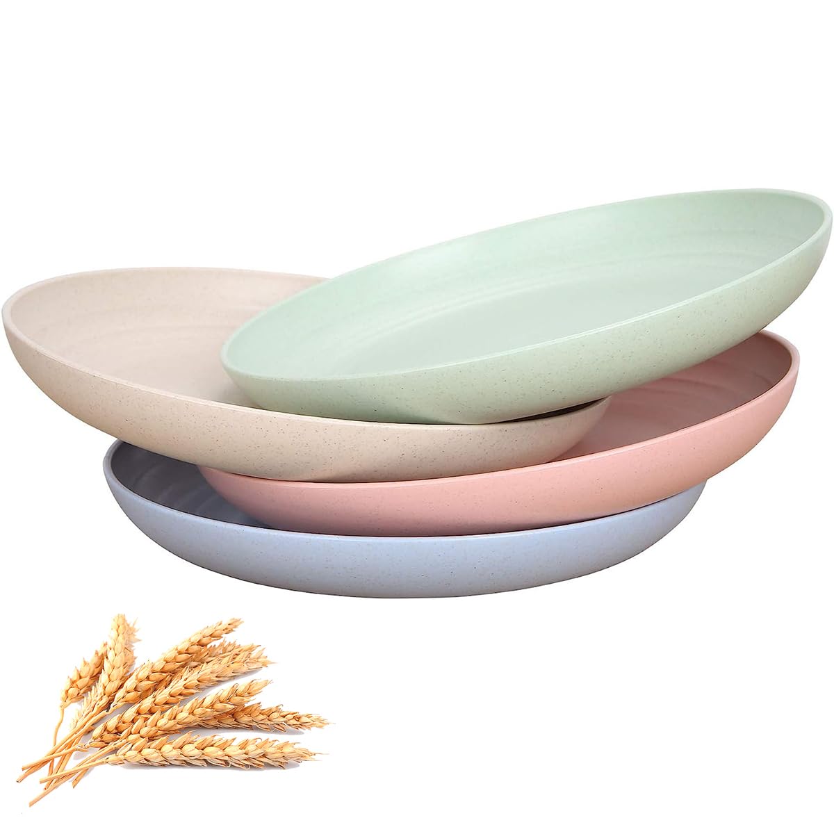 Supvox Set of 4 Earth-Friendly Round Dinner Plates - 9.8inch Lightweight Wheat Straw Plates, Dishwasher & Microwave Safe Dinner Plates, Perfect for Daily Use, Picnics & Parties Supvox Set of 4 Earth-Friendly Round Dinner Plates - 9.8inch Lightweight Wheat Straw Plates, Dishwasher & Microwave Safe Dinner Plates, Perfect for Daily Use, Picnics & Parties